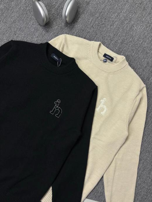 D120852通勤休闲自如切换圆领舒适亲肤两色羊毛衫 商品图3