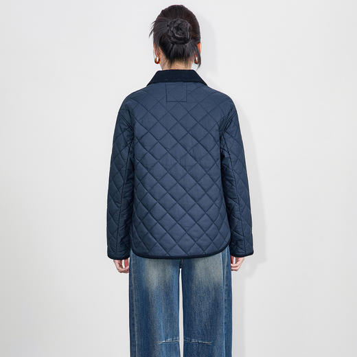 「高货wl」全新升级【铂金会员367/天猫499/差价132】(00945)洛诗琳气质菱形格绗缝夹棉外套2025冬季老钱风棉服外套 商品图1