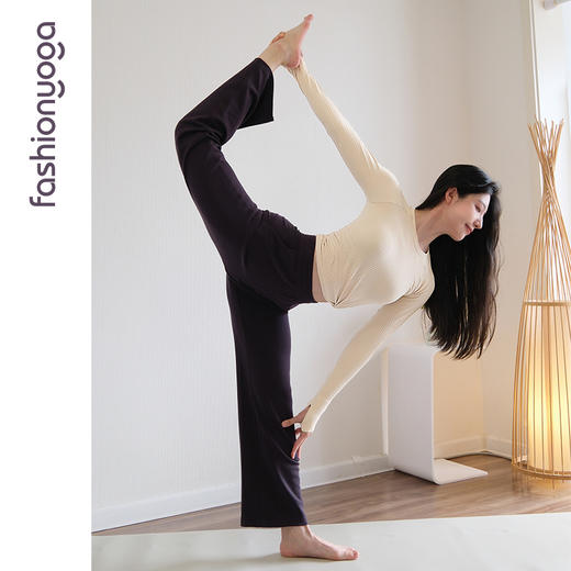 F12383凡圣瑜伽Q弹条纹一体织长袖（不含胸垫） 商品图10