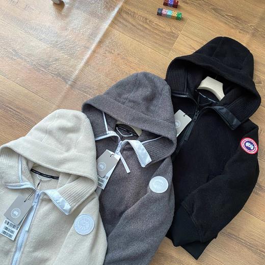 大鹅抓绒羊毛饰章连帽夹克外套 商品图5