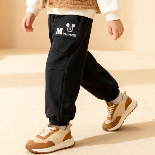 迪士尼男童黑色冬季梭织加绒长裤XD4DK049
 商品图2