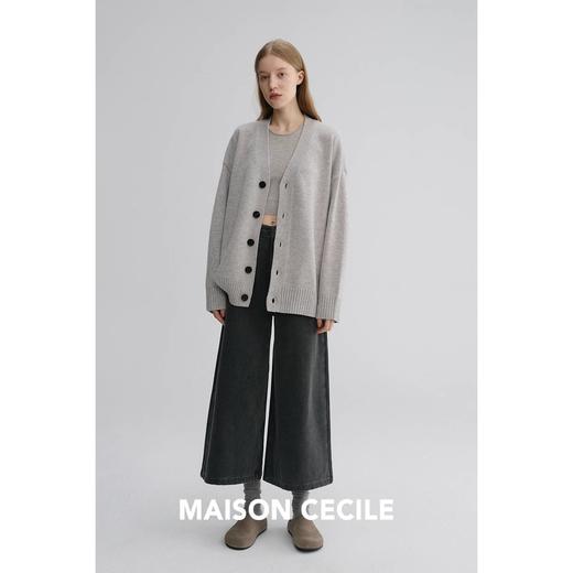MAISON CECILE 宽松量感大裤腿休闲复古松弛感做旧牛仔八分裤 商品图1