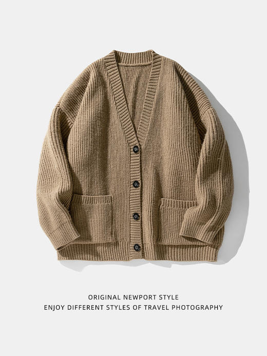 【YW】无忧购“礼物季”“圣诞清仓福利”秋冬质感粗针肌理开衫毛衣男女K4089（截单后3-5天发货） 商品图4