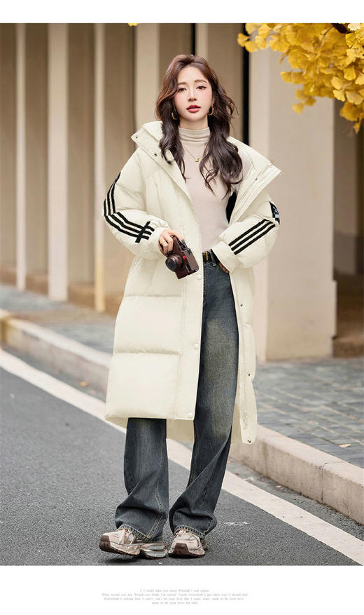 卉遇连帽立领袖标长款羽绒服HY-28★ 商品图5