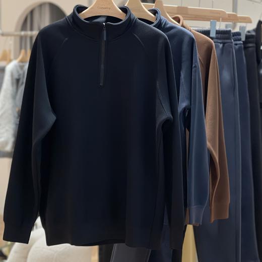 格桑米男士羊毛加绒卫衣，半高领半拉链设计，寒冬也要保持优雅 商品图3