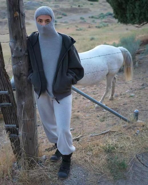 D120870松弛感直筒雨花绒加棉毛呢卫裤休闲裤 商品图6