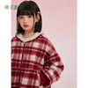【年服】植木女童仿兔毛质感两面穿格子外套55V070002 商品缩略图1