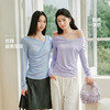 【爆品主推】森马长袖T恤女春季短款不对称荡领斜肩露肩紧身纯色2026新款上衣 商品缩略图4