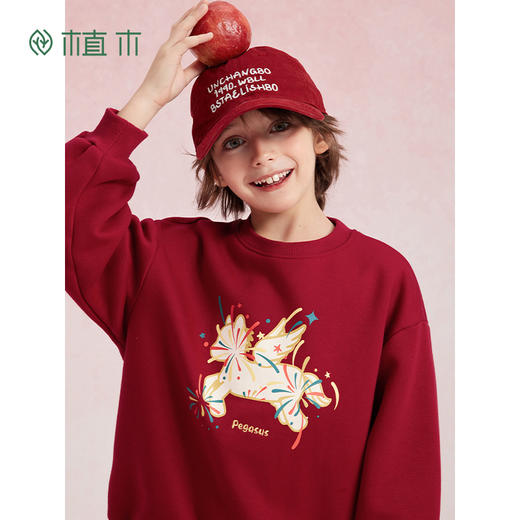 【年服】植木男童烟花翼马一体绒卫衣55W070020 商品图0