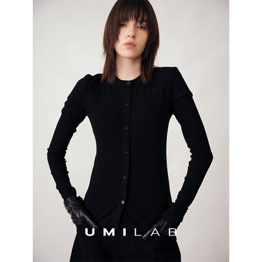 UMILAB｜织柔*山羊绒醋酸混纺 亲肤保暖假两件层次感长袖T恤T781W 商品图1