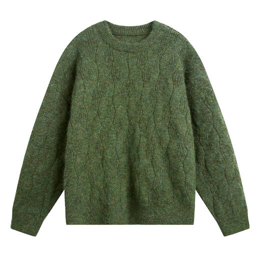 【YW】无忧购“礼物季”半高领圣诞质感绞花圆领毛衣男纯色软糯针织衫MM4147（截单后3-5天发货） 商品图6