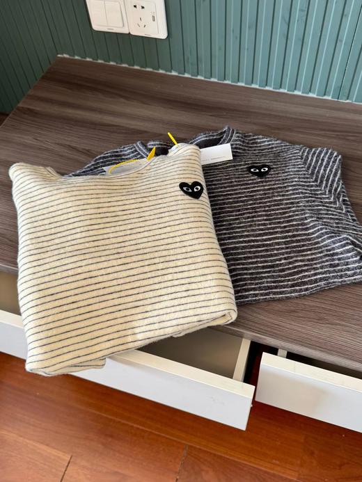 D120857亲肤不扎人兔毛细腻柔滑条纹打底衫 商品图3