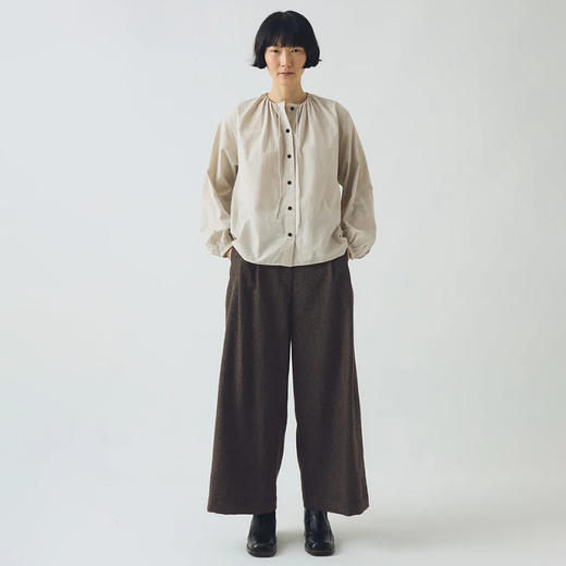TOAST Gathered Neck Mini Stripe Shirt 女装条纹长袖衬衫 商品图1