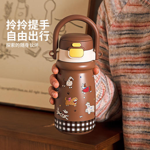 摩登主妇手提保温杯女士高颜值2025新款外出携带吸管水杯咖啡杯子 商品图2