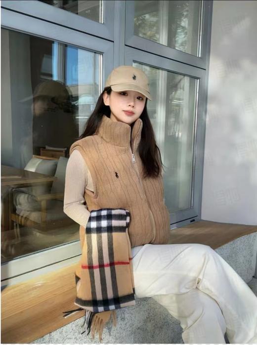 D120839小标点缀绞花针织羽绒服无袖立领马甲女款 商品图13