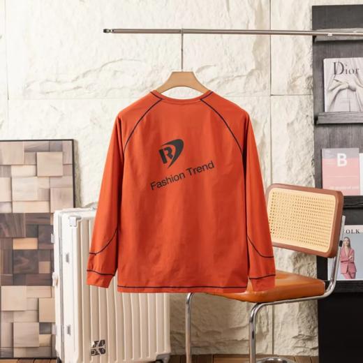 山系机能风潮T男女同款印花LOGO长袖T恤 商品图1