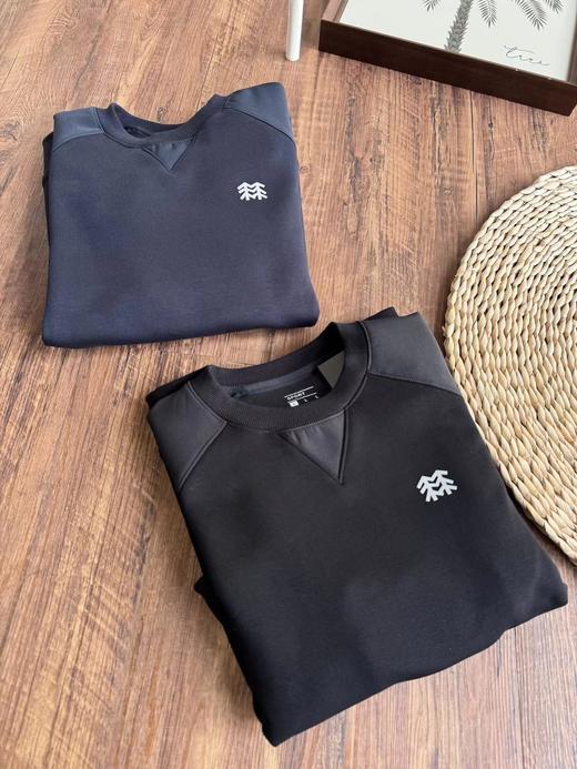 D120827冬季山系复古设计简约休闲百搭男士加绒圆领卫衣 商品图3