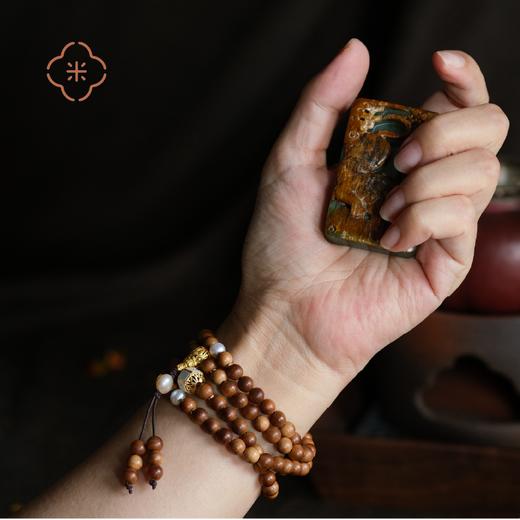 米马饰物 正区 迈索尔天然黑肉老山檀108子手持念珠 大地的温暖 商品图2