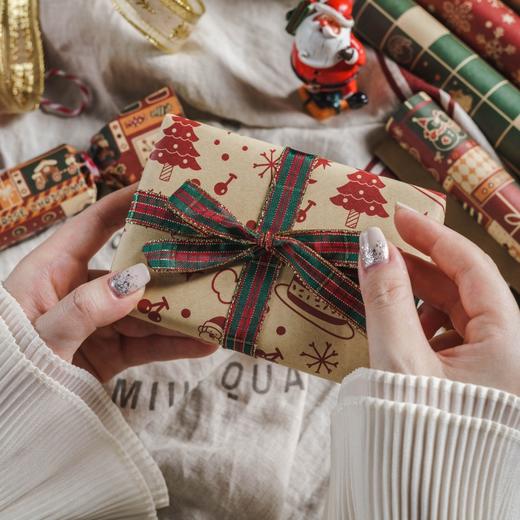 【可爱卡通图案❗️让礼物更美丽】喵述 圣诞节复古包装纸创意复古雪花平安夜礼品大尺寸礼物装饰纸。jb 商品图3