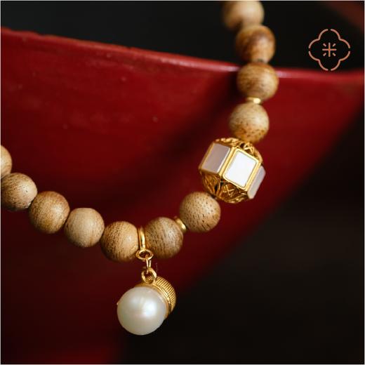 米马饰物 来自越南 白木沉香108子珍珠配饰手钏 味清而雅 给女生 商品图3