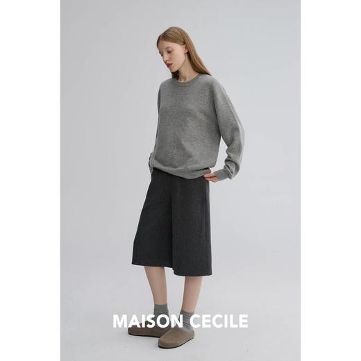 MAISON CECILE 两色|宽松中性卫衣感重工耗时廓形简约松弛针织毛衣 商品图3