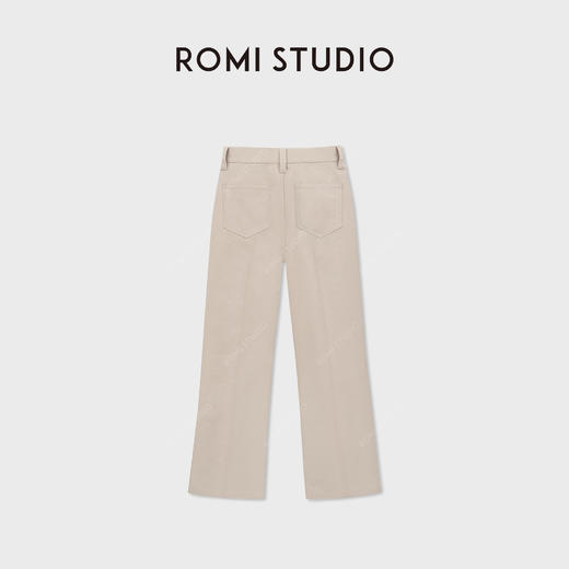 ROMI STUDIO“简练有型”桑蚕丝棉碳素磨毛舒适直筒长裤 RWCWXG5962 商品图3