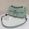 GUCCI 双g 小号 马蒙 薄荷绿 牛皮 斜挎包 商品缩略图0