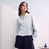 谜底收边短衬衣长袖2026年春季新品纯棉亲肤箱型衬衫女261MC0007 商品缩略图0