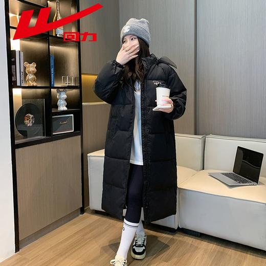 回力羽绒棉服女中长款宽松棉袄2024新款冬季加厚保暖过膝连帽棉衣 商品图5