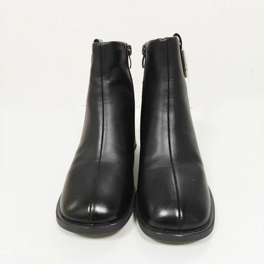 XY-头层羊皮女士时装靴秋冬季新款真皮高档皮靴气质方跟职业秀气中筒 49.00元 商品图0