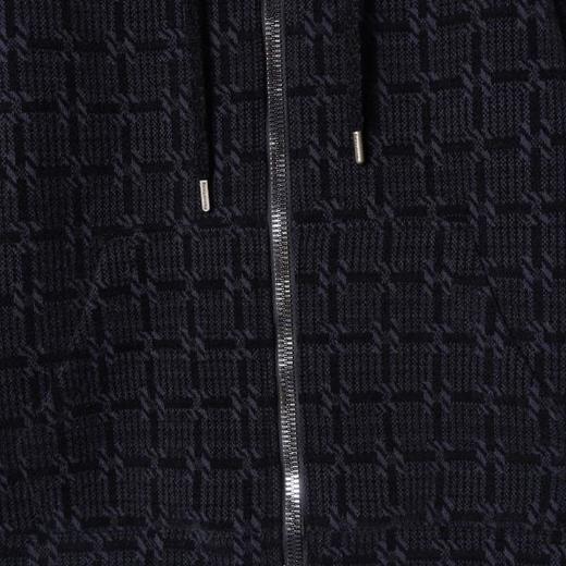 SDSA男士秋冬新款痞帅男装韩版提花格子拉链连帽卫衣时尚百搭上衣 商品图2