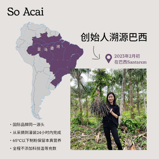 SoAcai纯巴西莓粉花青素膳食纤维Omega9果蔬粉超级粉粉莓果粉巴西进口 商品图2
