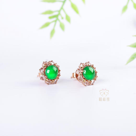 【星芒】满绿翡翠耳钉     EZ12506018 商品图4