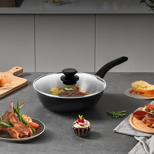 菲仕乐瓷安24厘米舒适不粘煎锅（含玻璃盖）-黑色星空底  190100240000 商品图4