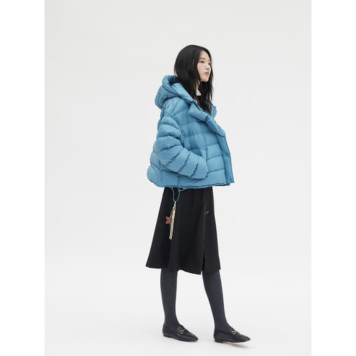 HeyDress绗线宽松连帽短款羽绒服 商品图3