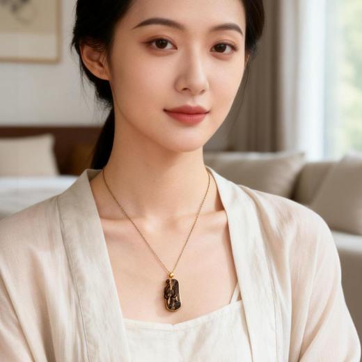 月下奇莲丨天然芽庄白奇楠包金吊坠 沉水级 SP8955 商品图1