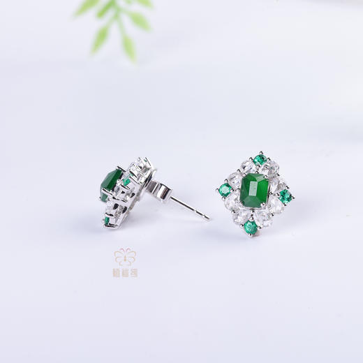 【四方如意】翡翠耳钉-EZ2405092 商品图4