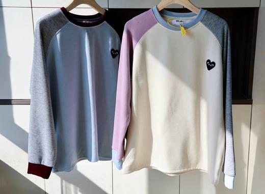 D120856日系休闲风拼色插肩袖德绒膨胀卫衣 商品图0