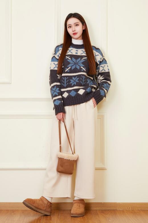 HAYES 撞色提花高级慵懒感套头毛衣 21969 商品图3