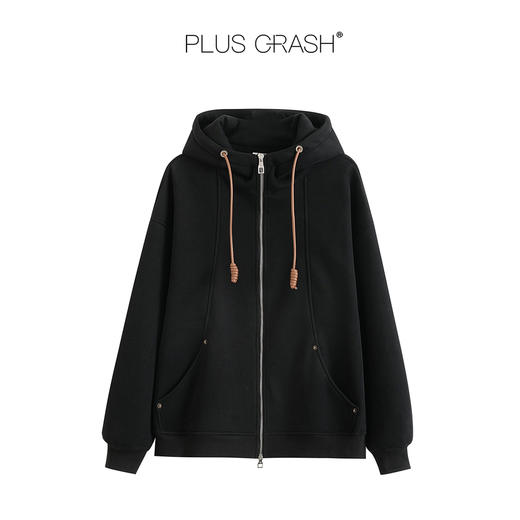 PLUS CRASH冬季加厚绒保暖卫衣卫裤男女同款多结构抽褶设计感套装 商品图6