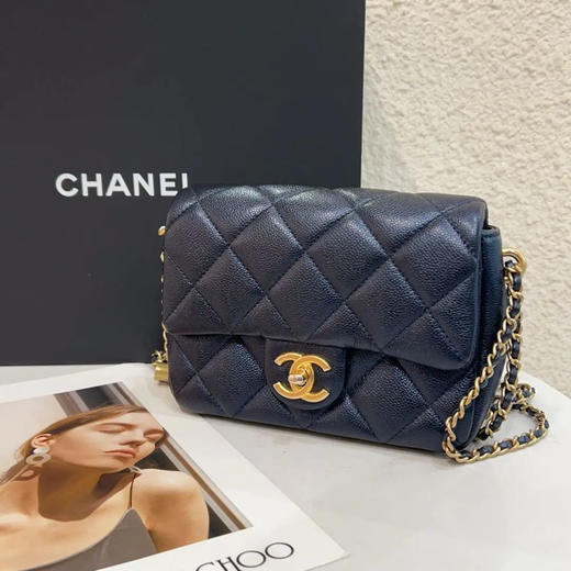 Chanel 黑金 牛皮 21K 子弹头 方胖子 商品图0