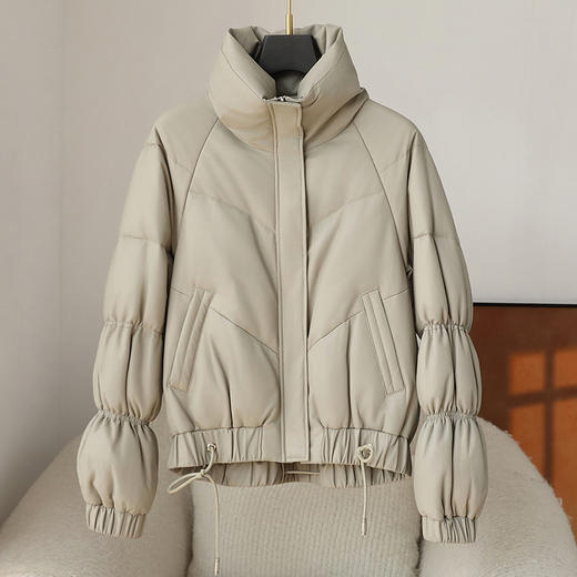 丁摩 绵羊皮真皮羽绒服鹅绒服美拉德海宁皮草外套QH2465 商品图0