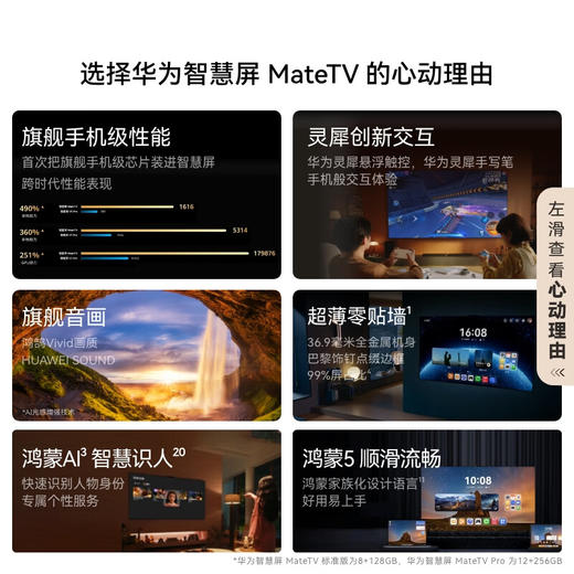 华为智慧屏 MateTV 98吋（HD98EDIH）旗舰手机级性能 灵犀创新交互 鸿鹄Vivid画质 4K超高清液晶平板电视机 95英寸 商品图1
