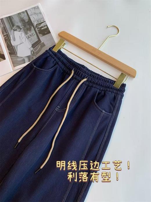一条过冬！加绒加厚复古明显牛仔阔腿裤！ 商品图10