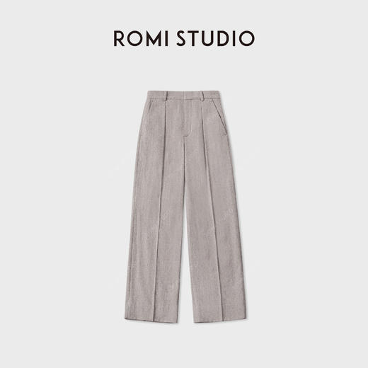 ROMI STUDIO“自我轮廓”羊毛混纺倒褶斜纹极简休闲西裤 RWCWXG5345 商品图0