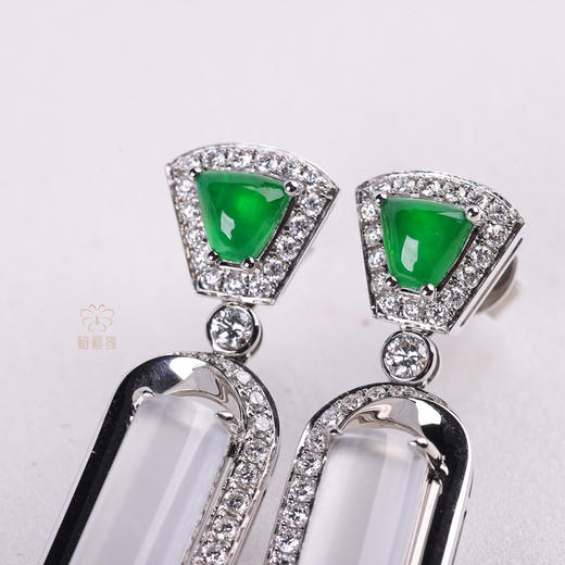 【晴空】白翡绿翠耳坠   EZ12212158 商品图5