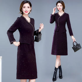 QYM 99H302加厚连衣裙气质女神范遮肚显瘦裙