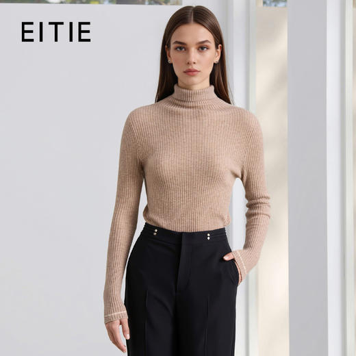 EITIE爱特爱冬季新款舒适保暖高领100%山羊绒针织衫8001711 商品图2