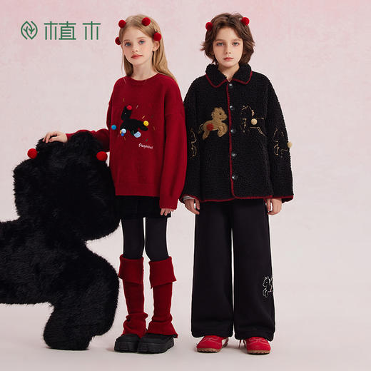 【年服】植木男女童毛巾绣小马毛衣55M053047 商品图1