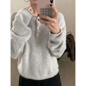 【亨利领拉绒毛衣】澳洲美丽诺羊毛 软糯保暖